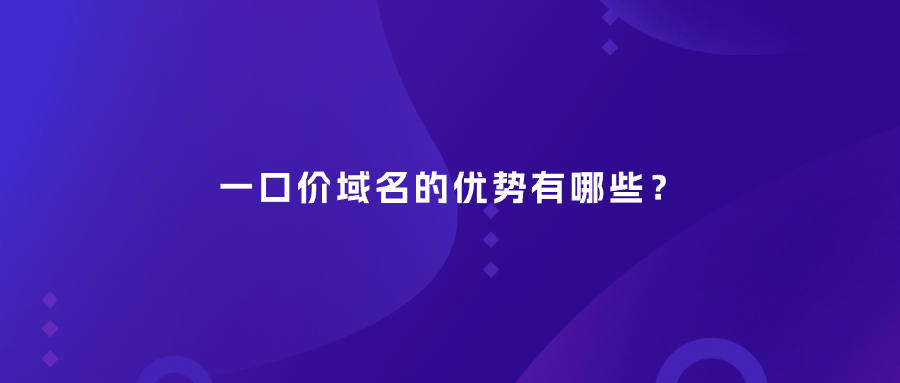 一口价域名的优势有哪些？