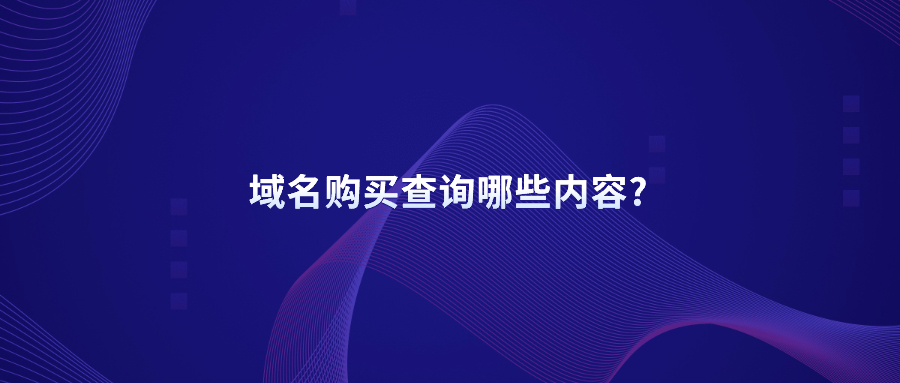 域名购买查询哪些内容