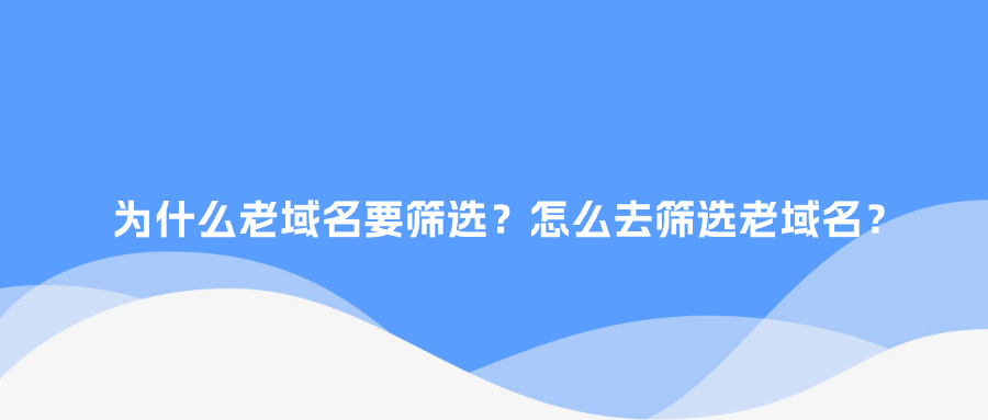 为什么老域名要筛选