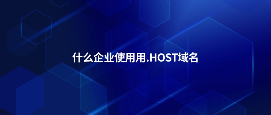 什么企业合适用.host域名