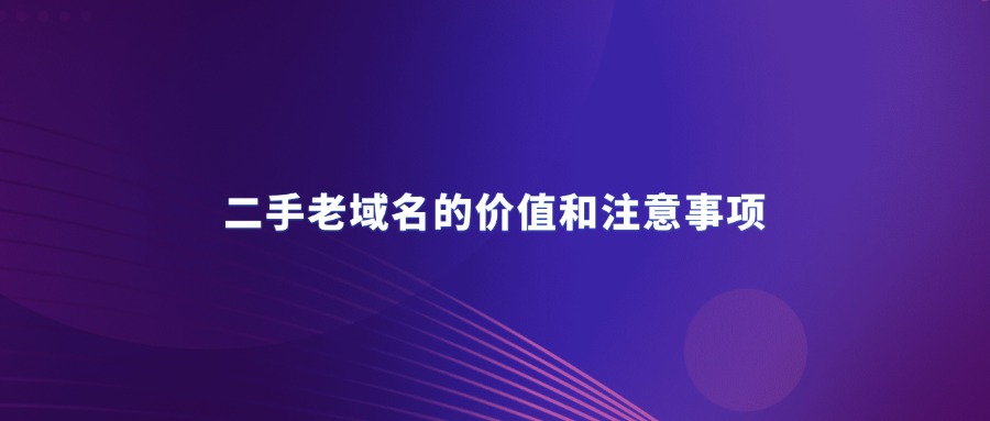 二手老域名的价值和注意事项