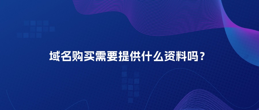 域名购买需要什么资料